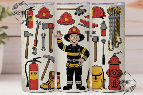 Firefighter Tumbler Wrap PNG Sublimation sassyprint 