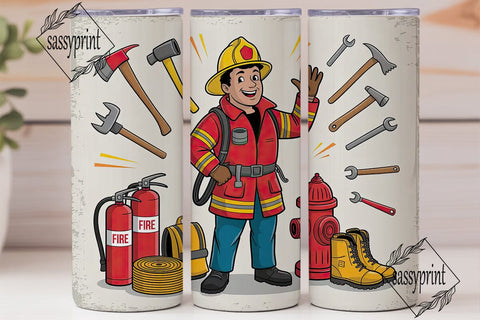 Firefighter Tumbler Wrap PNG Sublimation sassyprint 