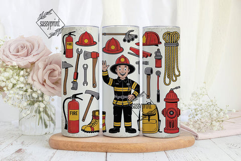 Firefighter Tumbler Wrap PNG Sublimation sassyprint 
