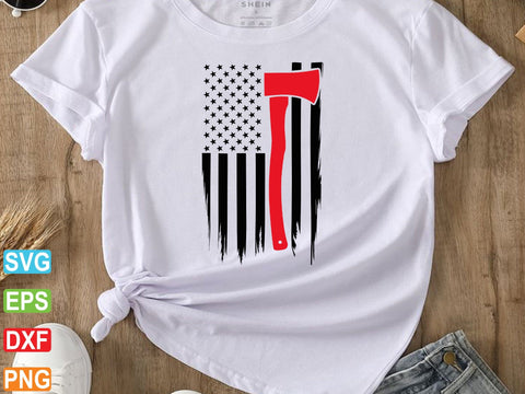 Firefighter USA Flag SVG, Fire Department svg SVG artprintfile 