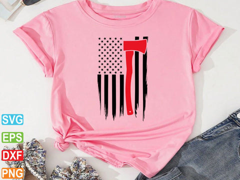 Firefighter USA Flag SVG, Fire Department svg SVG artprintfile 