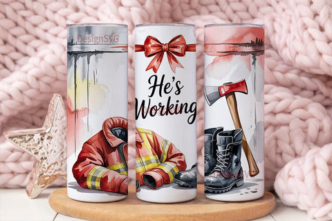 Firefighter Wife 20oz Tumbler Wrap Sublimation DesignSVG 