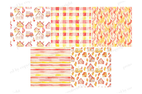 Firefighters Digital Papers | Nursery Pattern Digital Pattern GlamArtZhanna 