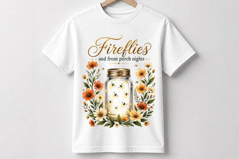 Fireflies And Front Porch Nights PNG | Rustic Summer Sublimation Design SVG BillahCrafts 