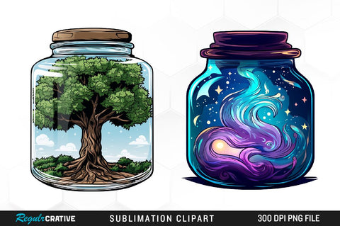 Firefly Jars Watercolor Clipart Bundle Sublimation Regulrcrative 