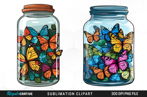 Firefly Jars Watercolor Clipart Bundle Sublimation Regulrcrative 