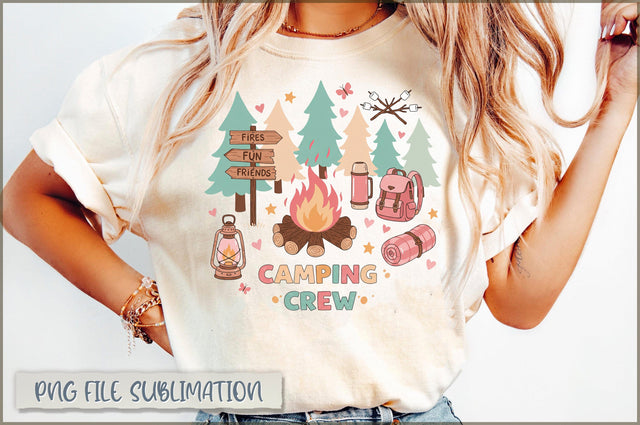 Fires Fun Friends Camping Crew Sublimation Sublimation Shetara Begum 