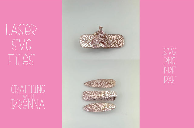 Firework Castle Hair Clips Bundle Laser SVG File SVG Crafting With Brenna 