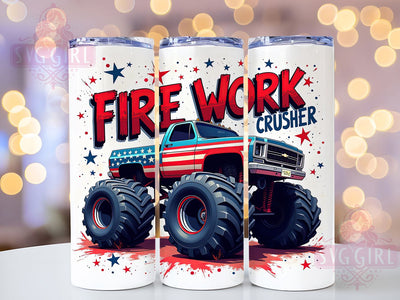 Firework Crusher 4th of July Tumbler, 4th of July Tumbler Wrap, 20oz Tumbler Sublimation, Patriotic USA Design, Red White Blue Tumbler, Independence Day Tumbler, America Pride Wrap Sublimation SvggirlplusArt 