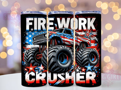 Firework Crusher 4th of July Tumbler, 4th of July Tumbler Wrap, 20oz Tumbler Sublimation, Patriotic USA Design, Red White Blue Tumbler, Independence Day Tumbler, America Pride Wrap Sublimation SvggirlplusArt 