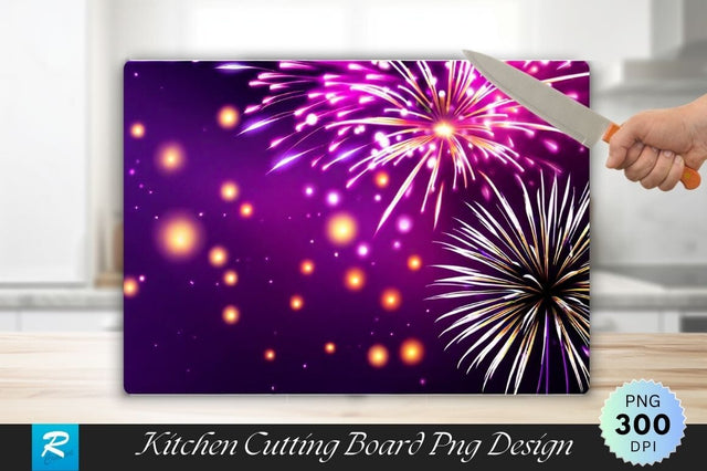 Fireworks in a Purple Wallpaper Cutting Board Sublimation Regulrcrative 