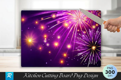 Fireworks in a Purple Wallpaper Cutting Board Sublimation Regulrcrative 