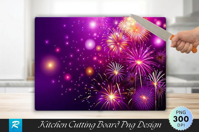 Fireworks in a Purple Wallpaper Cutting Board Sublimation Regulrcrative 