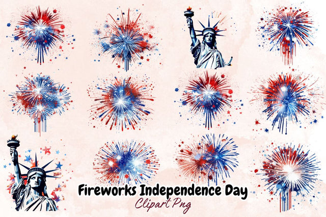 Fireworks Independence Day Sublimation Bundle Sublimation Designangry 