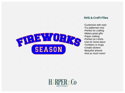Fireworks Season Laser SVG EPS Cut File SVG HarperNCo 