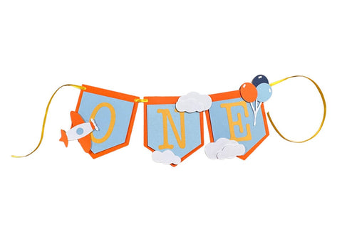 First Birthday Banner Airplane Theme Cut File SVG Sharia Morton Designs 