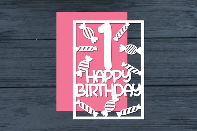 First Birthday Papercut Card, 1st Birthday SVG zafrans studio 