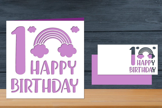 First Birthday Papercut Card SVG zafrans studio 