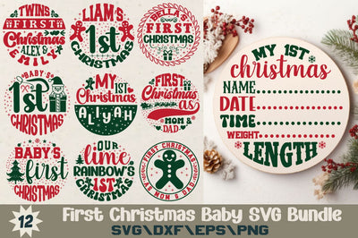 First Christmas Baby SVG Bundle SVG Angelina750 