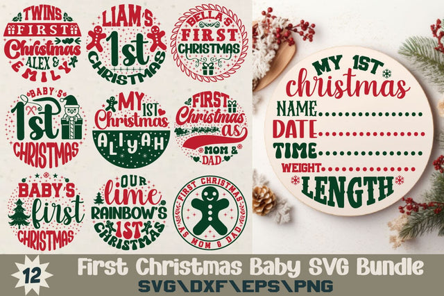 First Christmas Baby SVG Bundle SVG Angelina750 