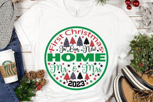 First Christmas In Our New Home Mr & Mrs 2023 SVG Angelina750 