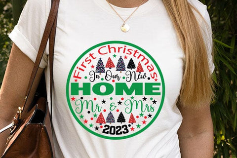 First Christmas In Our New Home Mr & Mrs 2023 SVG Angelina750 