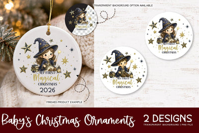 First Christmas Ornament PNG | Baby Christmas PNG Sublimation Petunia Digital Design 