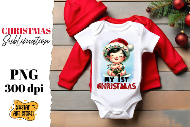 First Christmas sublimation. Baby illustration Sublimation Yustaf Art Store 