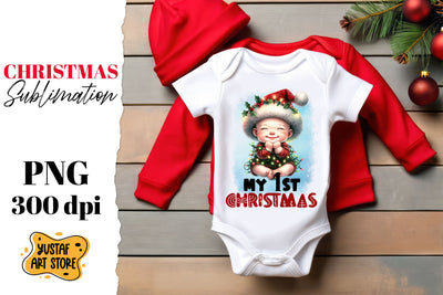 First Christmas sublimation. Kids illustration Sublimation Yustaf Art Store 