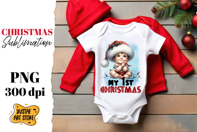 First Christmas sublimation. Kids illustration Sublimation Yustaf Art Store 