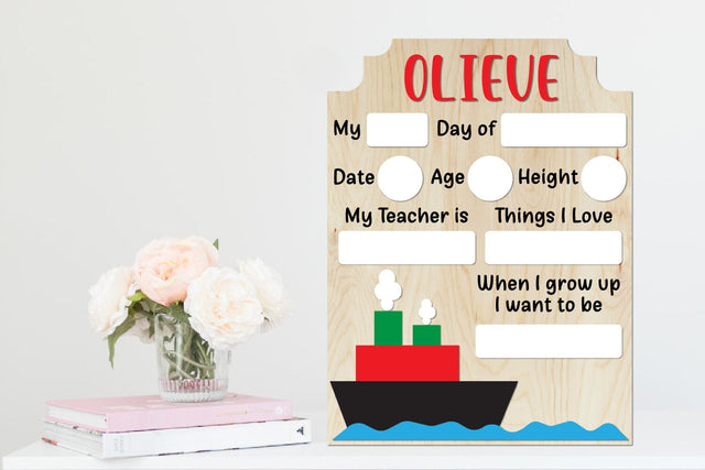 First Day School Board, Dry Erase School Board SVG zafrans studio 