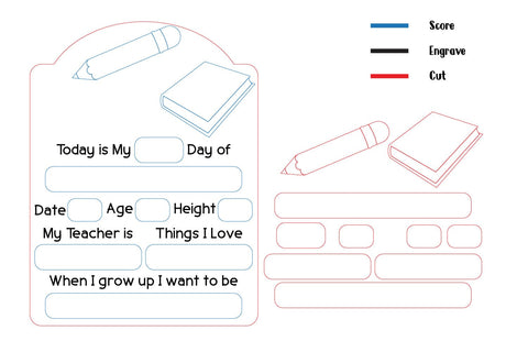 First Day School Board, Dry Erase School Board SVG zafrans studio 