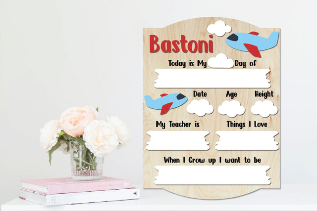 First Day School Board, Dry Erase School Board SVG zafrans studio 