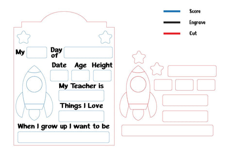 First Day School Board, Dry Erase School Board SVG zafrans studio 