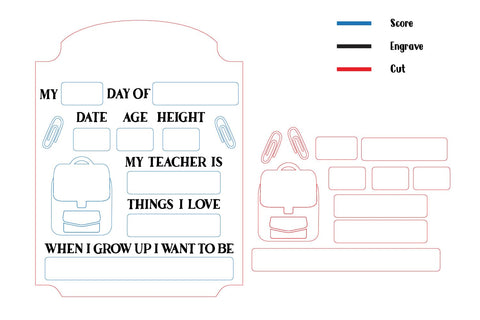 First Day School Board, Dry Erase School Board SVG zafrans studio 