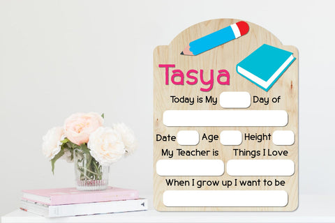 First Day School Board, Dry Erase School Board SVG zafrans studio 