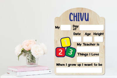 First Day School Board, Dry Erase School Board SVG zafrans studio 