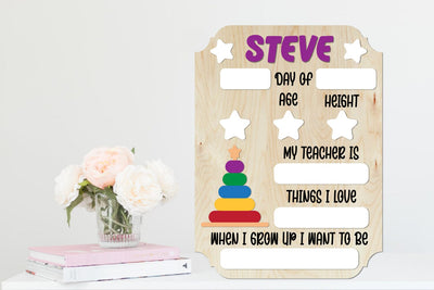 First Day School Board, Dry Erase School Board SVG zafrans studio 