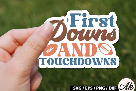 First downs and touchdowns Retro Stickers SVG akazaddesign 