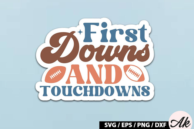 First downs and touchdowns Retro Stickers SVG akazaddesign 