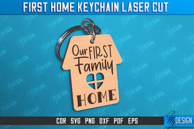 First Home Keychain Laser Cut | Happy Place | Housewarming Gift | CNC File SVG Fly Design 