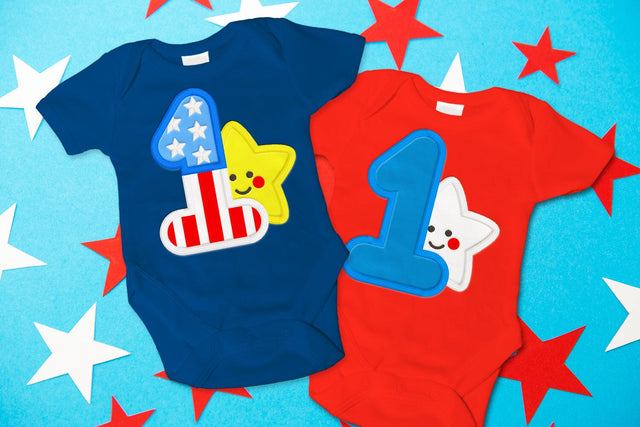 First Independence Day 1 with Star Applique Embroidery Embroidery/Applique DESIGNS Designed by Geeks 