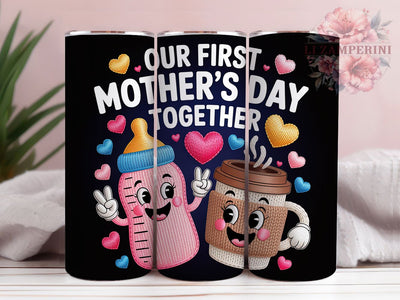 First Mother’s Day 20oz Tumbler, First Mother’s Day, Faux Yarn Style, Coquette Bow Design, Sublimation Wrap, 20oz Tumbler, Mom Life Keepsake Sublimation Li Zamperini 