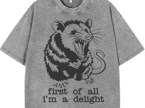 First of All I'm a Delight Shirt, Funny Opossum Shirts SVG DesignDestine 