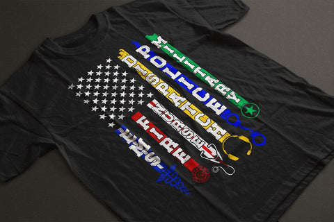 First Responders American Thin Line Police Fire Military EMS T-Shirt SVG DesignDestine 