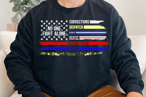 First Responders American Thin Line Police Fire Military EMS T-Shirt SVG DesignDestine 