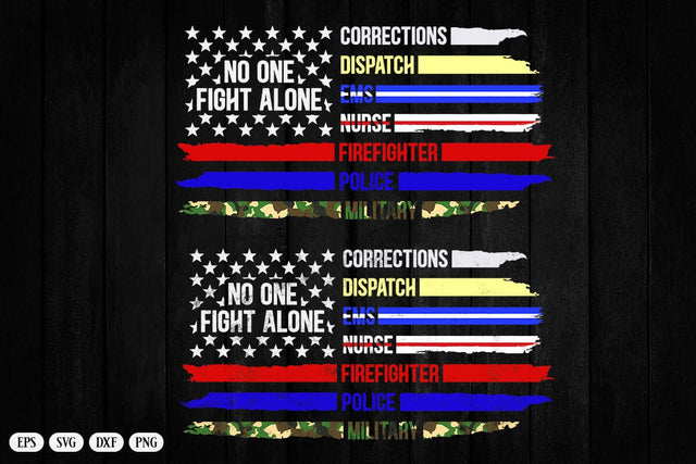 First Responders American Thin Line Police Fire Military EMS T-Shirt SVG DesignDestine 