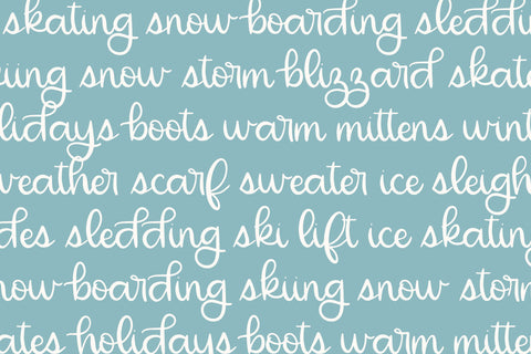 First Snowfall, a cute handwritten font, cursive script Font Designing Digitals 