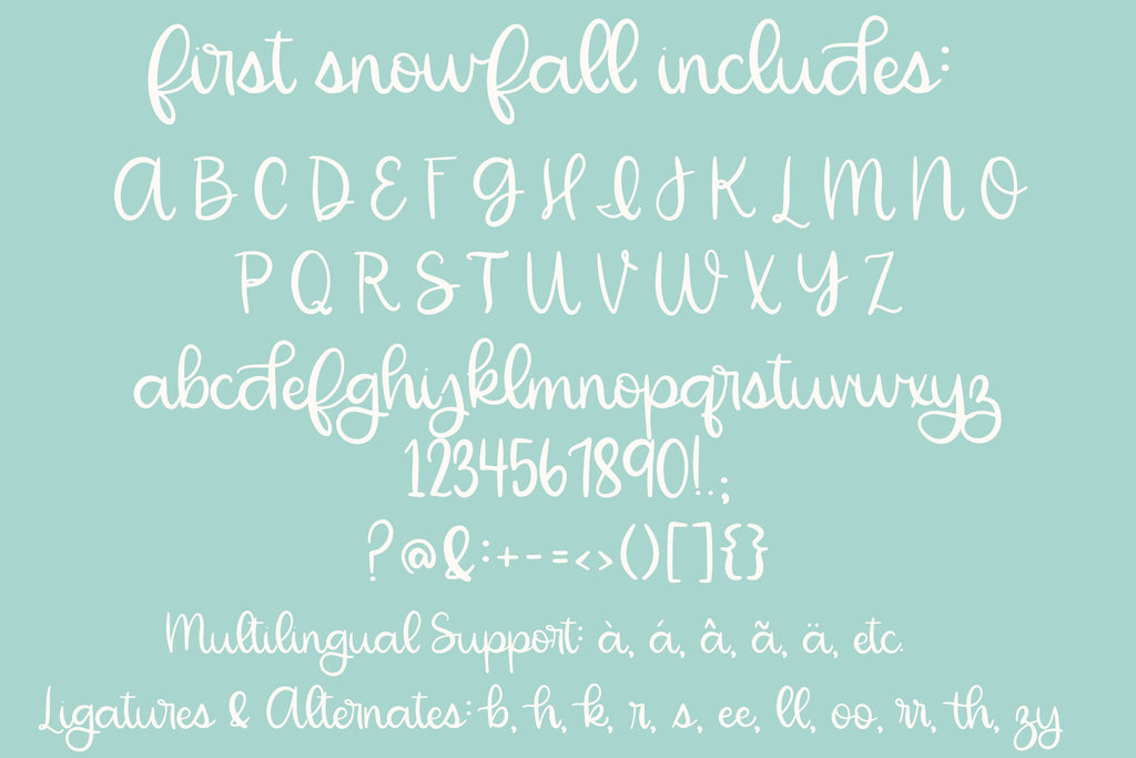 First Snow Script Font First Snowfall, a cute handwritten font, cursive script - So Fontsy
