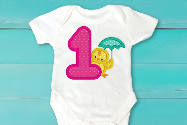 First Spring 1 with Chick Applique Embroidery Embroidery/Applique DESIGNS Designed by Geeks 